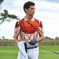 thumbnail image 3 of Fotbe Basketball Shot Camiseta Polo de Golf para Hombre con Estampado – Camisa Deportiva Transpirable con Cuello Abotonado-Small, 3 of 6