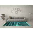 thumbnail image 3 of Ahgly Company Indoor Round Solid Turquoise Blue Modern Area Rugs, 3' Round, 3 of 4