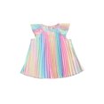 thumbnail image 1 of Xingqing Robe d'Été pour Bébé Fille Manches Volantes Motif Arc-en-Ciel Imprimé Ample Style Doux, 1 of 6