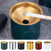 Cheers US Large Windproof Ashtray for Cigarettes Outdoor Ashtrays for Patio Beautiful Tabletop Smoke Thicken Stainless Steel Ashtray for Home/Office