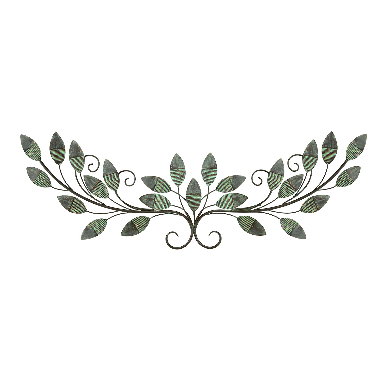 Como Brushed Green Leaf Scroll Over the Door Wall Decor