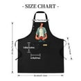 thumbnail image 5 of 2 Pack Adjustable Bib Apron with Cartoon Character Design - Black Apron with Pocket & Name " M C " - Perfect for Cooking Baking and Chef Use for Men & Women, 5 of 6