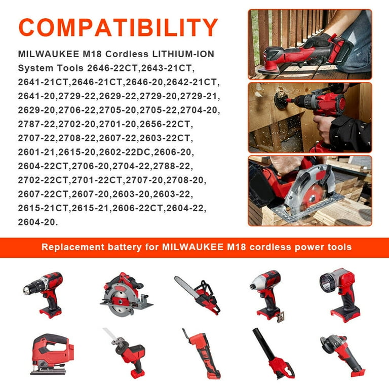 For Milwaukee 18V Battery 9Ah Replacement