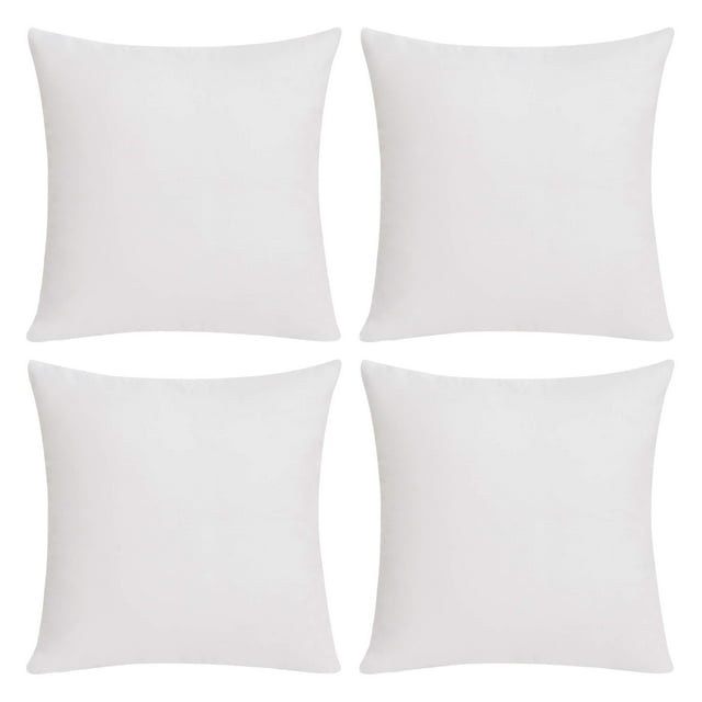 Deconovo Fundas de cojines decorativas - Juego of 4 Soft Linen Cushion Covers, Machine Washable Pillowcases for Sofa, White, 18x18 Inch
