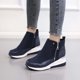 thumbnail image 5 of Amzcrzy Zapatos de mujer,Zapatos de mujer,Zapatillas de mujer, Botas retro de color liso con suela gruesa y tacón alto, punta redonda y estilo casual para mujer. Sandalias Mujer Zapatillas De Casa, 5 of 6