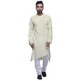 thumbnail image 1 of Atasi Solid Designer LongKurtaShirt Asymmetric Cut Full SleeveKurtaFor Men-Large, 1 of 1