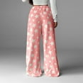 thumbnail image 6 of Soft Fuzzy Pajama Bottoms for Women, High-Waisted Wide Leg Lounge Pants with Drawstring, 6 of 9