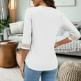 thumbnail image 4 of Timegard Eyelet Tops for Women 3/4 Sleeve V Neck Drop Shoulder Blouse Dressy Casual Loose Comfy Tops, 4 of 9