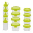 thumbnail image 6 of COMPUKAS 12PCS Mini Ketchup Containers Green Plastic Airtight Sealing Travel Condiment Jars, 6 of 6