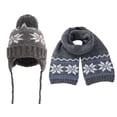 thumbnail image 3 of Uobin Winter Warm Scarf Hat Set With Festive Snowflake Knitted Lined Earmuffs Soft Thermal Yarn For Daily Casual Outdoor, 3 of 3