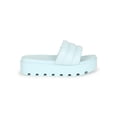 thumbnail image 2 of HeartThentic Puffy Padded Thick Strap Lugged Sole Open Toe Platform Ridged Treaded Flatform Sole Spring Summer Slide Sandals by Kayleen - Baby Blue Vegan Leather (Size: 10), 2 of 4