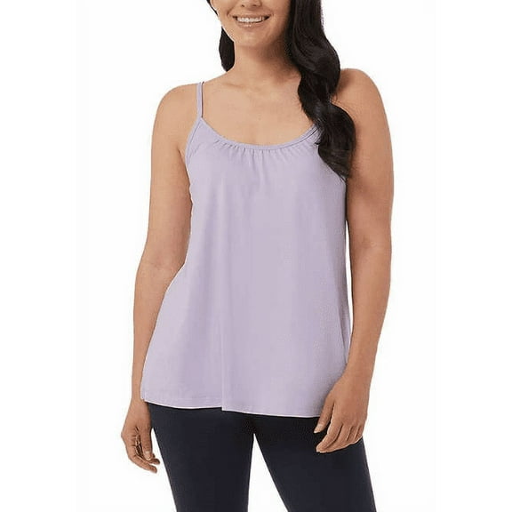 32 Degrees Women's Cool Flowy Bra Cami with Built-in Cups Heather Lilac, M