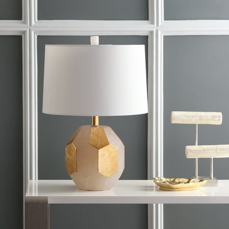 Alabaster Table Lamp - Safavieh Romy 21 In. High Alabaster Table Lamp, Gold Leaf/White