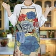 thumbnail image 5 of Women Men Adjustable Bib Apron with Pockets Pioneer Colorful Floral Cooking Kitchen Aprons, 5 of 7