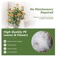 thumbnail image 5 of 40’’ Faux Camellia Trees Set of 2, in Cement-Filled Pot w/ 37 Flowers, 3 Trunks, Fake Trees for Indoor Outdoor Home Office Living Room Porch Decoration, 5 of 5