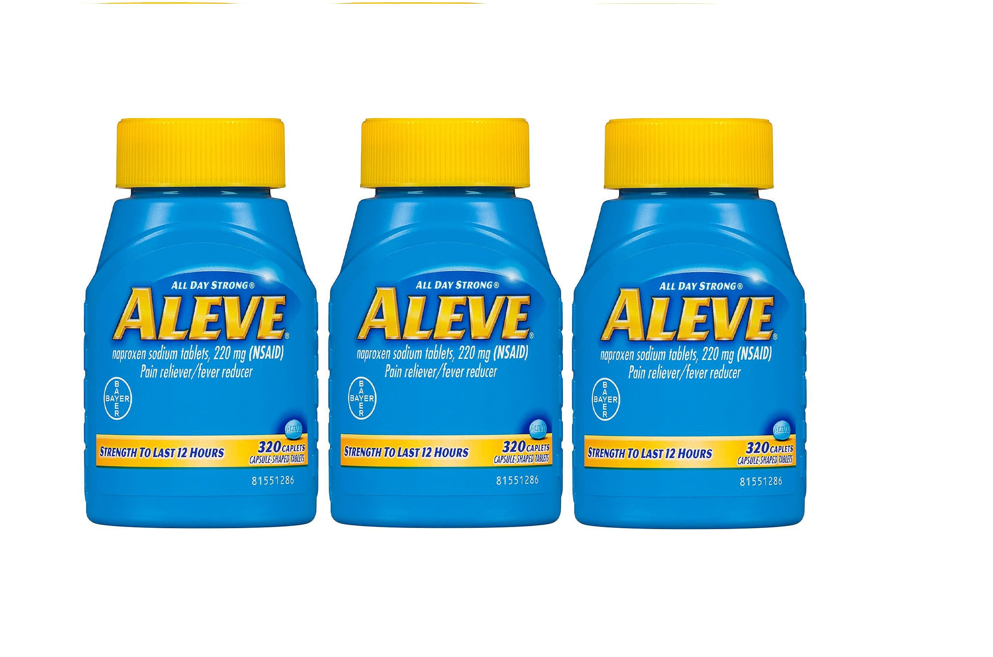 Pack Of 3 Aleve Naproxen Sodium Tablets Allergy Concern Pain Reliever