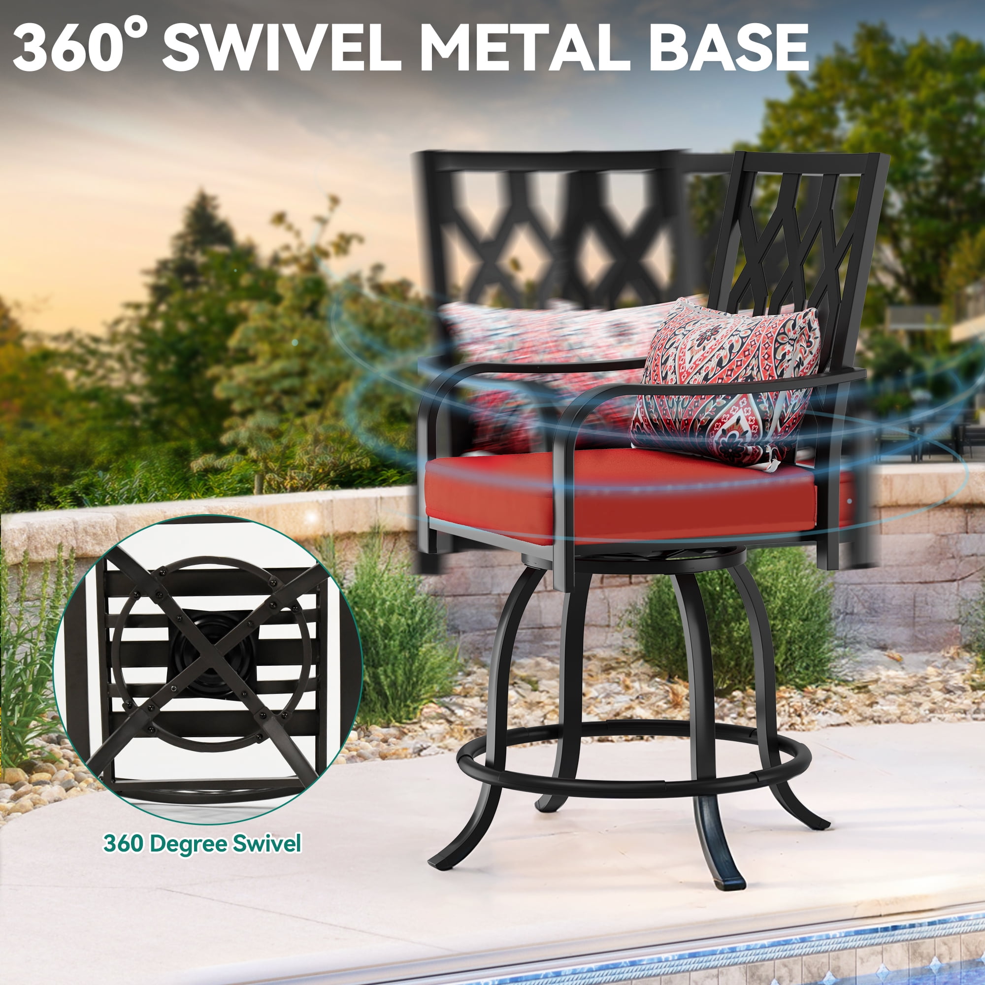 Patio Bar Set YITAHOME Piece Outdoor Bar Height Table And Chairs