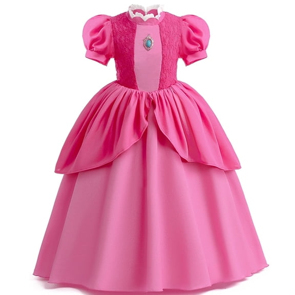KAWELL Princess Rose Pink Costume for Girls Halloween Cosplay Dress Up 3-4 Years