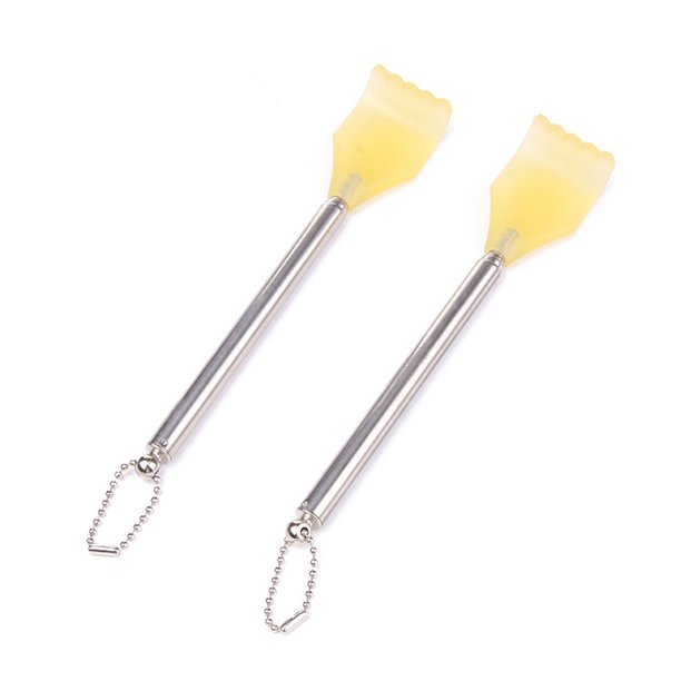 Paquete de 2 nuevos y convenientes rascadores de espalda telescópicos, masajeador de garra antipicazón de autoterapia, herramientas de raspado, extensible, inoxidable (17 pulgadas) TUNC Sencillez