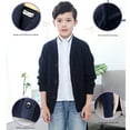 thumbnail image 4 of Little Boys Knitted Cardigan Sweater Toddler Solid Color V-Neck Button-up Pullover Sweatshirt, 2-12T, 4 of 5