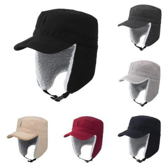 SPRING PARK Unisex Ear Flap Cap Unisex Winter Woolen Hat Warm Earflaps Hat Baseball Cap for Outdoor