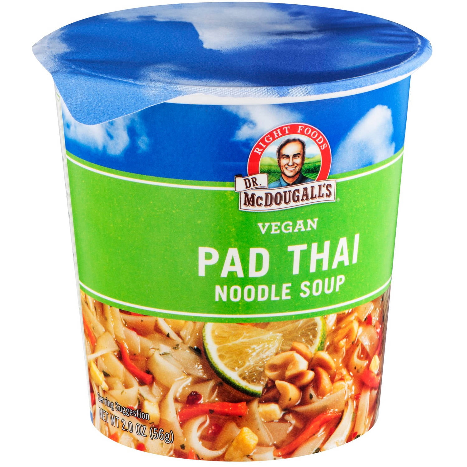 Dr. McDougall's Right Foods Vegan Pad Thai Noodle Soup, 2 oz, (Pack of 6) by