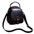 thumbnail image 1 of Mini mochila de piel sintética para mujer con cremallera, bolsa de almacenamiento, pequeña, ligera y sencilla. Negro, 1 of 9