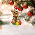 thumbnail image 4 of Australian Shepherd Wearing Red Reindeer Hat with String Light 2D Flat Car Rear View Mirror Accessories Christmas Tree Ornament Decoration Hanging Charm Interior Rearview Pendant Decor Gift, 4 of 6