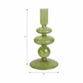 thumbnail image 4 of Decorative Glass Candle Holder for Taper Candles - Modern Candlestick Holder with Disc and Sphere Design for Table Decor - Pair with Gold Centerpieces for Tables and Living Room Display - 7" Green, 4 of 10