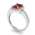 thumbnail image 2 of Solitaire with Accents Engagement Ring for Women - 1.92ct Natural Garnet in 18K White Gold Promise Ring, 2 of 6