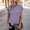 Purple, variant on Olyvenn Women Cotton Linen Crew Neck Short Sleeve Tunic, Side Slit Buttons Tee Shirts Tops Loose Fit, Linen Blouse for Women Army Green M