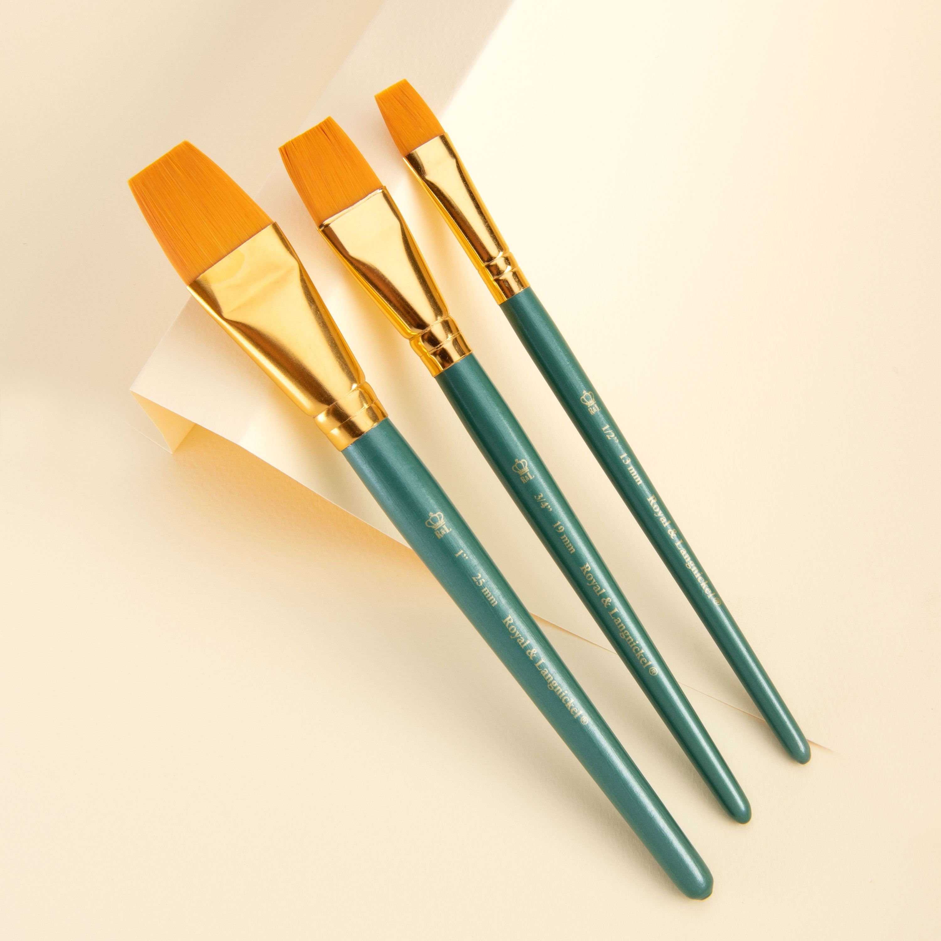 Royal Brush Zip N' Close 3Brush Set, Golden Taklon, Glaze Wash