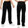 thumbnail image 2 of Lmueinov Women's Outdoor Cargo Pants, High Waisted Hiking Trousers with Zipper Pockets and Drawstring, Lightweight Active Pants, 2 of 3