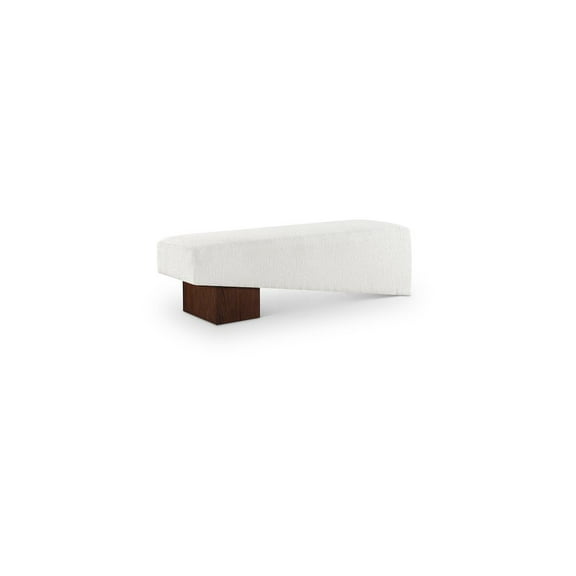 Meridian Furniture Alora Cream Polyester Fabric Bench