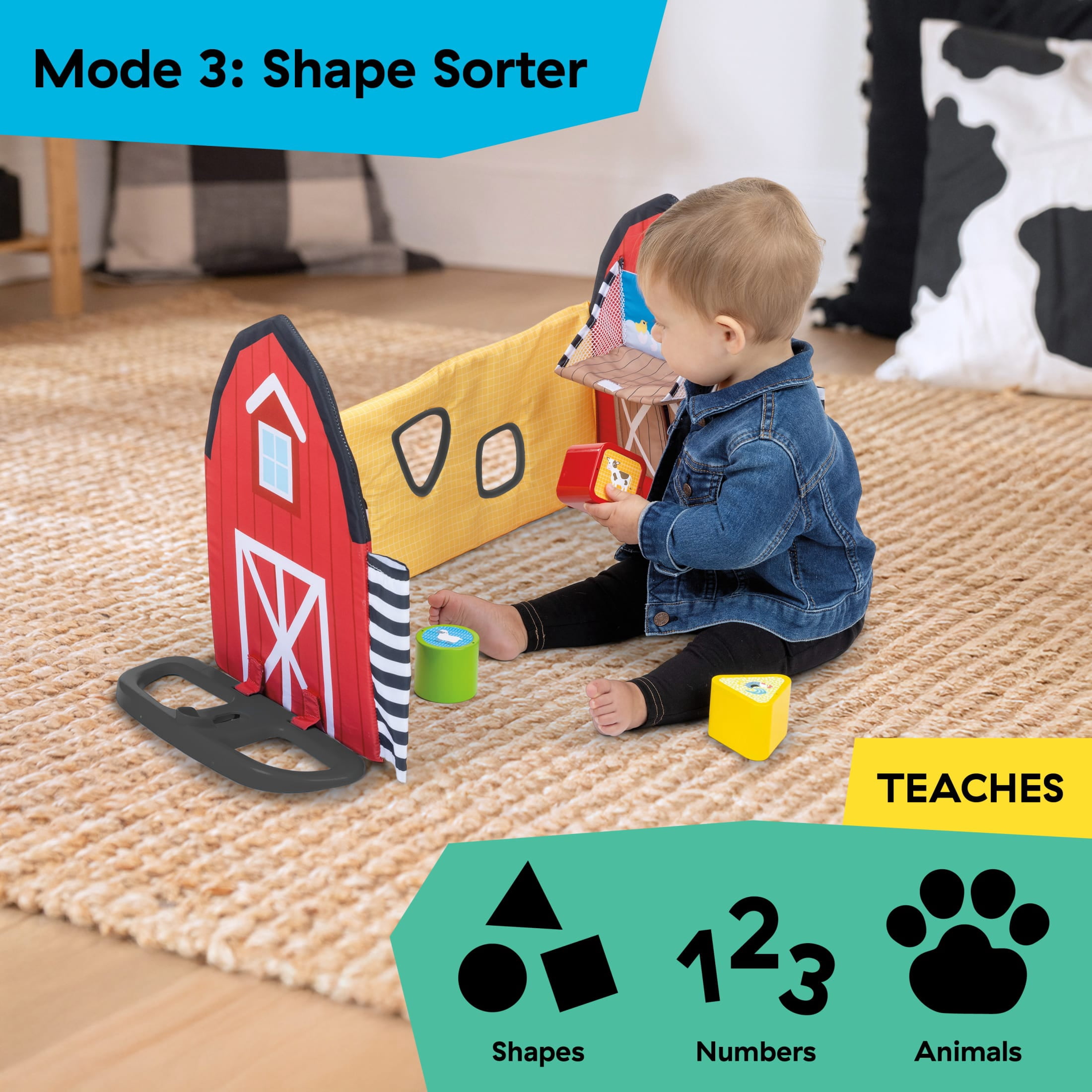 Baby Einstein Farm Explorers Busy Barnyard Grow with Me Activity Gym, Ages 0-48 Months