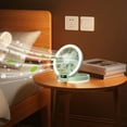 thumbnail image 4 of USB Desk Fan with Night Light, Strong Airflow, 5.5 Inch Portable 90° Rotate Quiet Cooling, Small Personal Table Fans for Bedroom Home Office Travel Green, 4 of 7