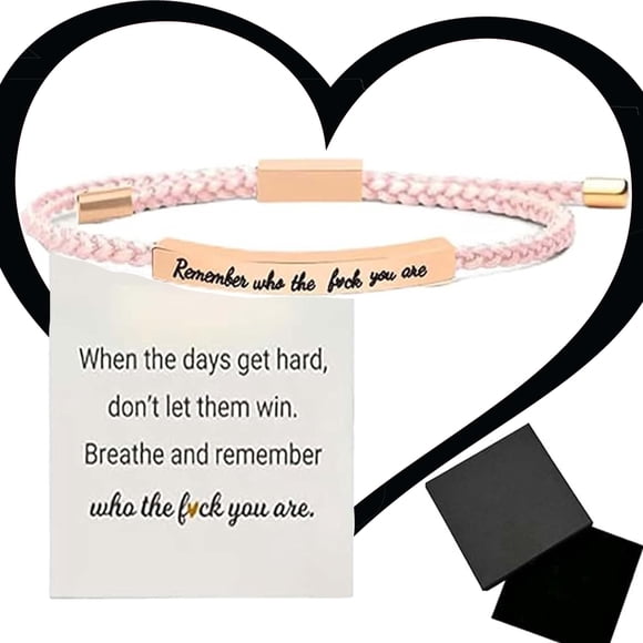 CLIQKWEN Bracelet Motivationnel - Cadeau Inspirant Tressé Ajustable Fait Main pour Femmes & Hommes, Bijou d'Encouragement avec Message Significatif