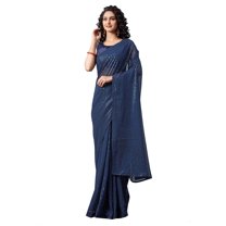 Sarees For Women Indian Bollywood Faux Georgette Saree || Sequence Embroidered Sari & Unstitched Blouse