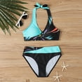thumbnail image 6 of Xmyrz Swimsuit Women Bathing Suits Holidays Fitted Large Size Two Piece Color Patchwork Split Summer Stylish Swimsuit Sets Swimwear, 6 of 6