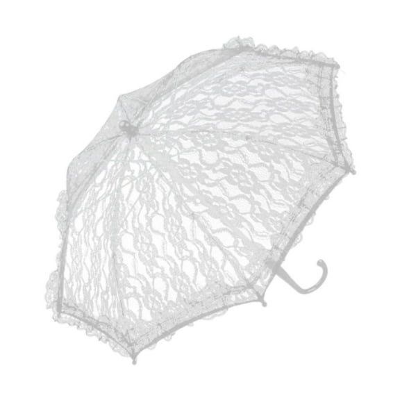 Zxpjkyu Kids Decor Lace Wedding Umbrella Bridal Small Parasol Multipurpose Diameter 50cm White