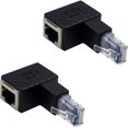 thumbnail image 1 of Duttek Adaptateur Ethernet 90 Degrés, Adaptateur Ang RJ45 Mâle vers Femelle avec Connecteur de Patch Réseau Compatible, 1 of 5