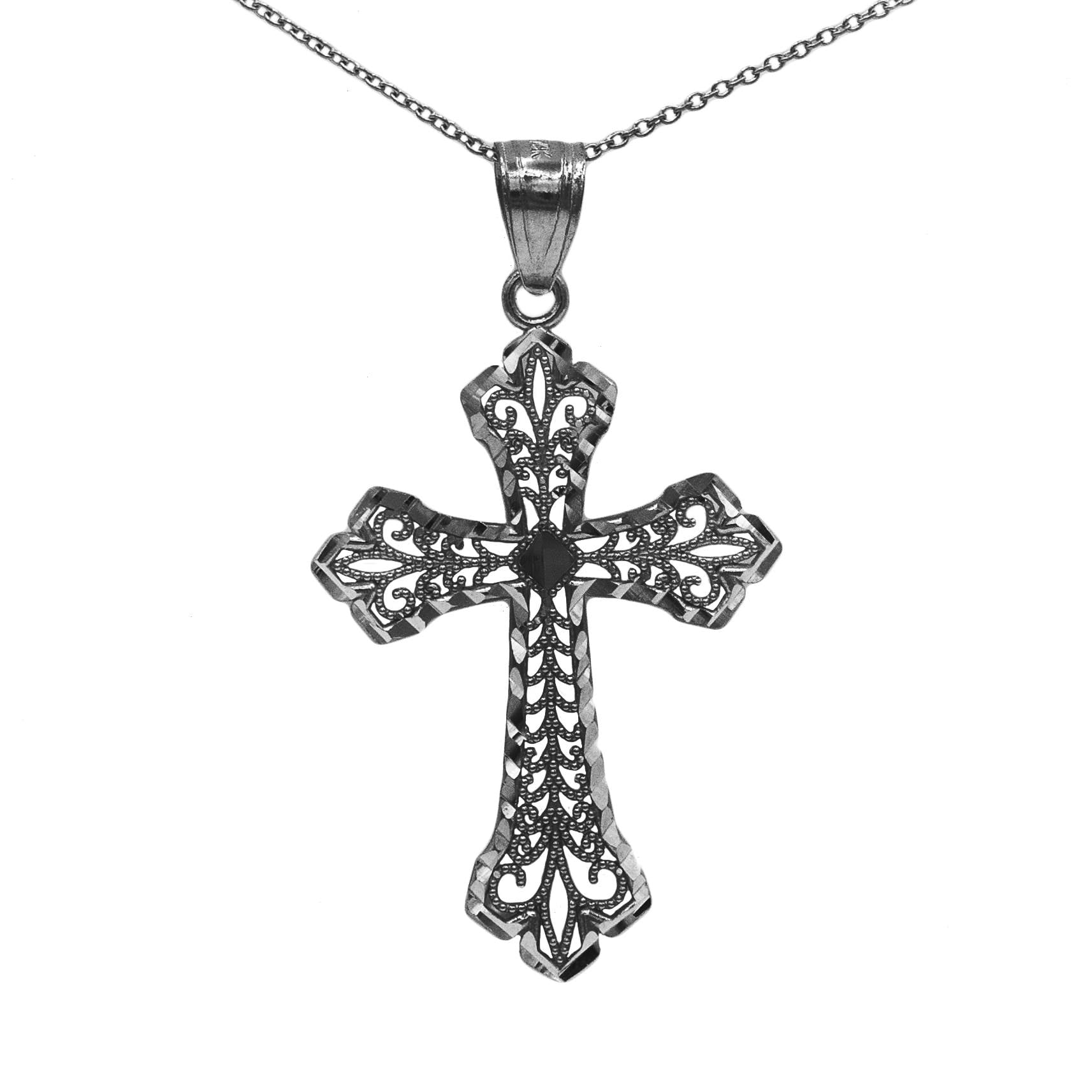 Jewels Obsession Cross Necklace 14K Rose Gold-plated 925 Silver Teutonic Cross Pendant with 16 Necklace