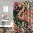 thumbnail image 2 of Orinice Bird of Paradise Flamingo Shower Curtain Fabric Shower Curtain Set with 12 Hooks Water-Proof  36x72, 2 of 7