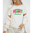 thumbnail image 4 of Ink Printed Image NOT a Yarn Patch - Trendy Faux Yarn Merry Christmas Graphic Shirt Natural Shirt Adult 2XL, 4 of 5
