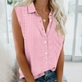 thumbnail image 2 of Fsqjgq Womens Summer Tops Trendy Shirt Blouses Jacquard Sleeveless Shirts for Women Fashion Tops Hollow Out Eyelet Blouse Lapel T Shirts Buttons Down Shirts with Pockets Peplum Tops for Women Cro L, 2 of 5