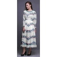 thumbnail image 3 of Bimba Tie-Dye Ladies Bishop Sleeve Round Neck Ruffle Maxi Smocked WaistÂ&nbsp;Dress-XX-Large, 3 of 5