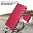 thumbnail image 5 of For Samsung Galaxy S26 Plus 5G 6.7inch Phone Case Wallet, RFID Blocking Magnetic Buckle Flip Leather TPU Cover with Card Holder Wrist Strap Shockproof Phone Case,Red,For Galaxy S26 Plus 5G, 5 of 9