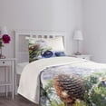 thumbnail image 5 of Ambesonne Christmas Quilted Bedspread Set 2 Pcs, Blue Toned Ornamental, Twin Size, Multicolor, 5 of 6
