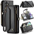 thumbnail image 1 of Funda tipo cartera para Samsung Galaxy A55 con bloqueo RFID, tarjetero, cremallera y ranura para billetes, correa magnética de piel sintética suave para el hombro. Funda tipo cartera para mujer, 1 of 9