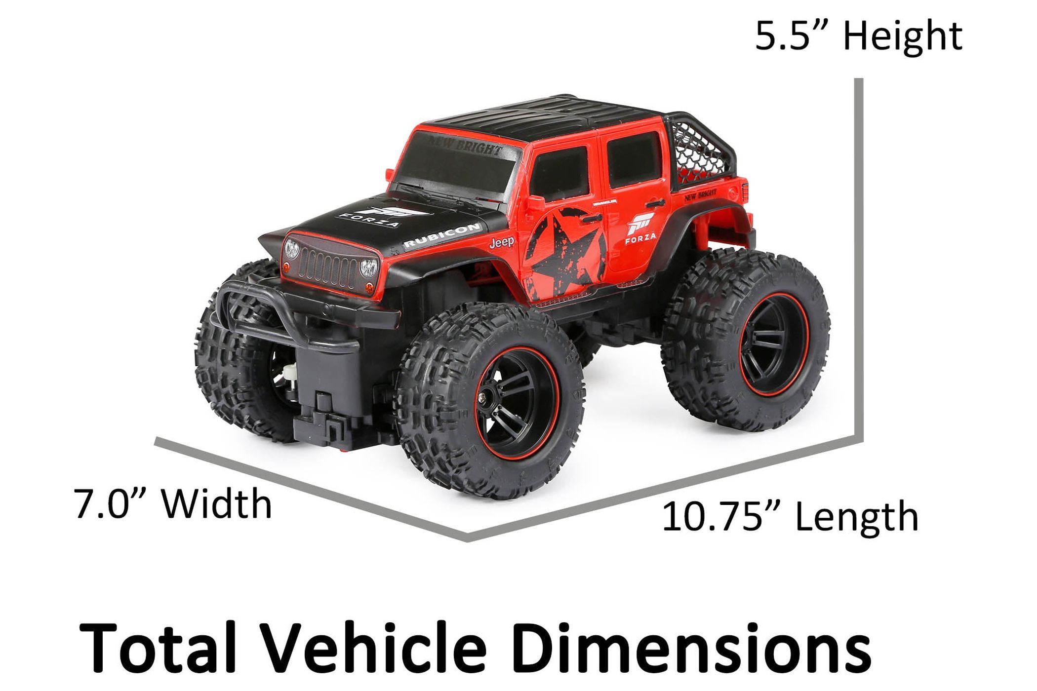 New Bright (1:16) Forza Jeep Wrangler Battery Radio Control Red/Black Truck, 1688UF-4RK - image 4 of 10